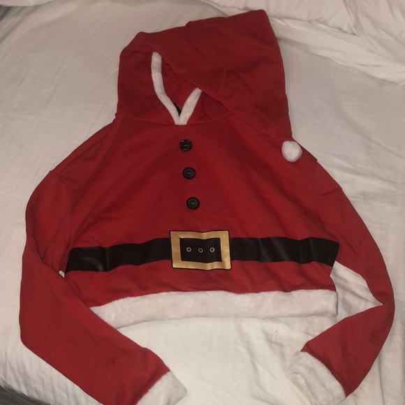 H\u0026M | Tops | Cropped Santa Hoodie 